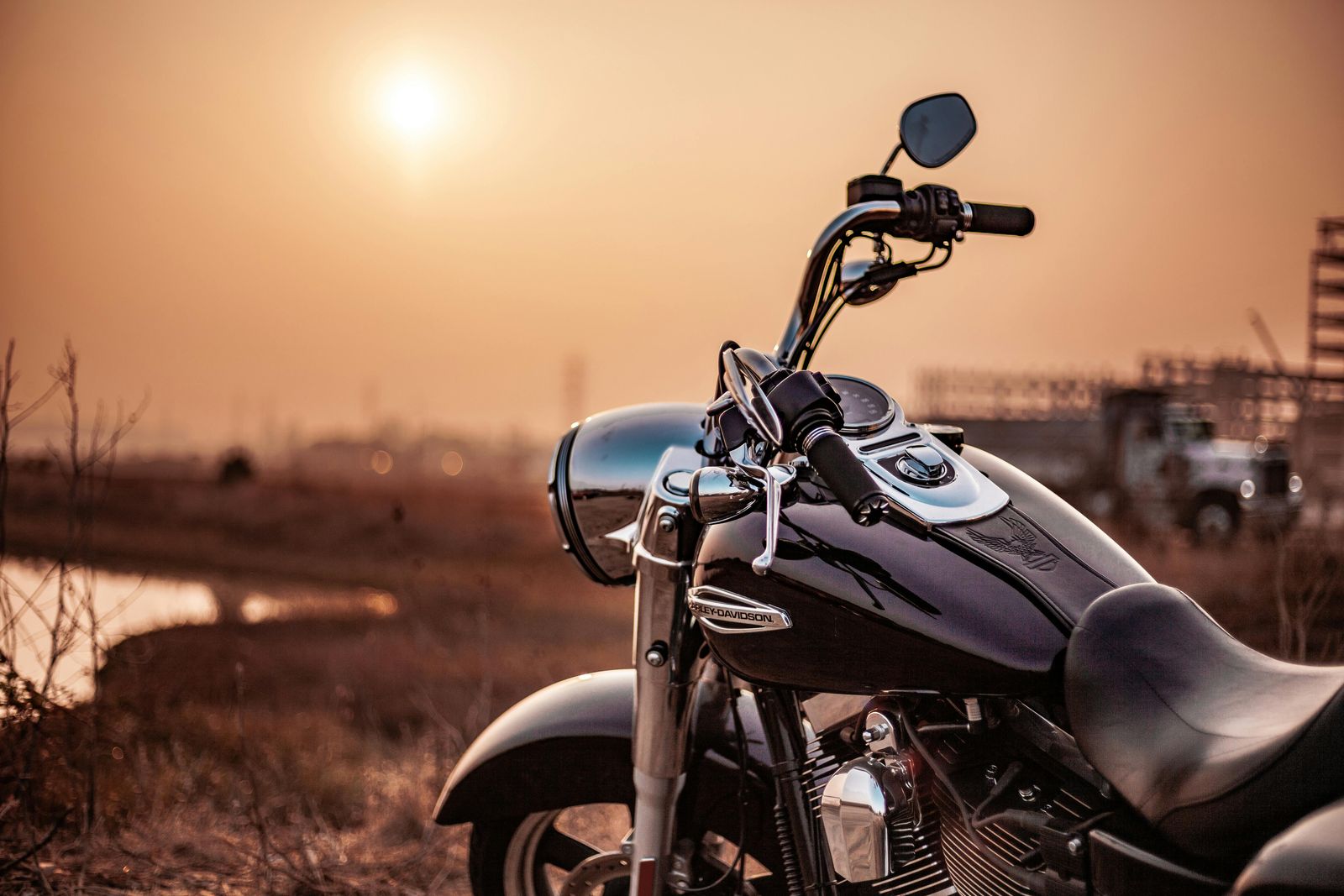 Motorcycle on a winding North Carolina road
